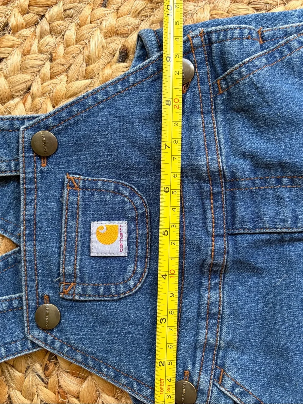 Baby Carhartt Denim Shortall Overalls 9 Month Jean Rugged Bib Short Overall